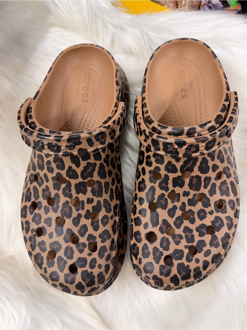 Crocs Classic Bae Clogs in sepia Leopard platform size 10 women’s shoes - Picture 7 of 10